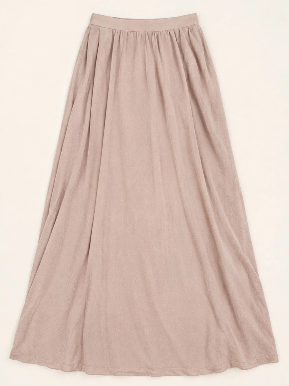 Cider High Waist Solid Pleated Maxi Skirt Pink